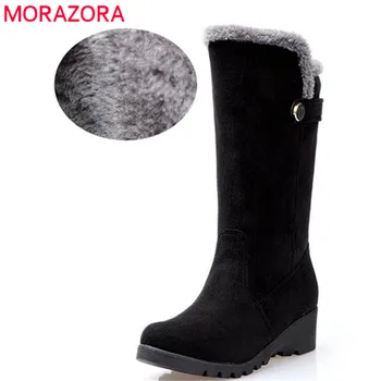 MORAZORA 2018 new arrival keep warm snow boots women flock round toe wedges shoes solid colors winter mid calf boots female
MORAZORA 2018 new arrival keep warm snow boots women flock round toe wedges shoes solid colors winter mid calf boots female
