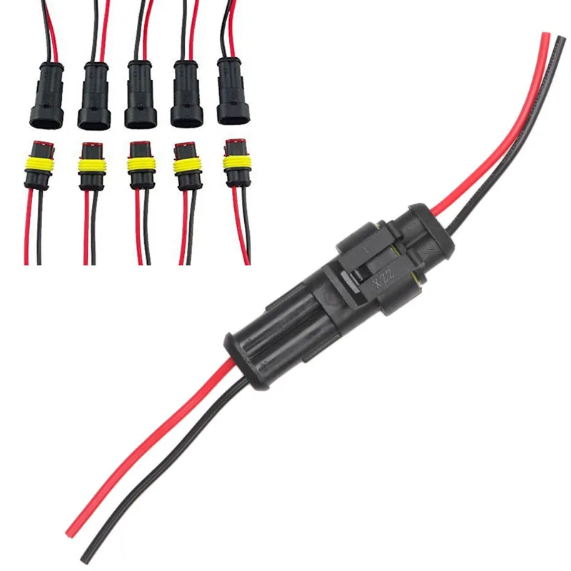 5Pcs/Kit 2 Pin Way Car Waterproof Electrical Connector Plug with Wire AWG Marin
5Pcs/Kit 2 Pin Way Car Waterproof Electrical Connector Plug with Wire AWG Marin