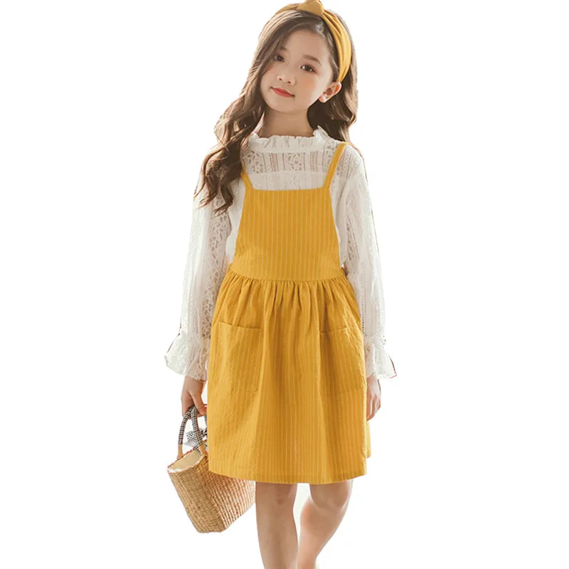 Children Girl Clothing Suit spring Two Piece Set Top & Sling Dress Long Sleeve Striped Kids Clothes 4 5 6 7 8 9 10 11 12 Years
Children Girl Clothing Suit spring Two Piece Set Top & Sling Dress Long Sleeve Striped Kids Clothes 4 5 6 7 8 9 10 11 12 Years