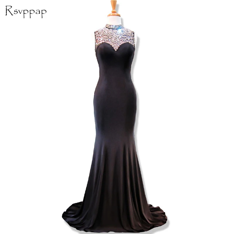 Stunning Long Prom Dresses 2020 High Neck Beaded Crystals Floor Length African Backless Black Mermaid Prom Dress
Stunning Long Prom Dresses 2020 High Neck Beaded Crystals Floor Length African Backless Black Mermaid Prom Dress