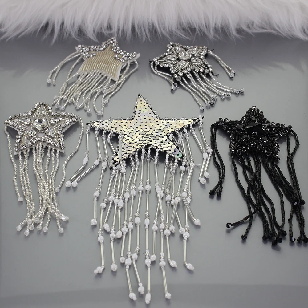 Beaded Rhinestones Star Fringe Fabric Patches Applique Embellishment Sew on Badges for Bags Clothes Accessories B122
Beaded Rhinestones Star Fringe Fabric Patches Applique Embellishment Sew on Badges for Bags Clothes Accessories B122