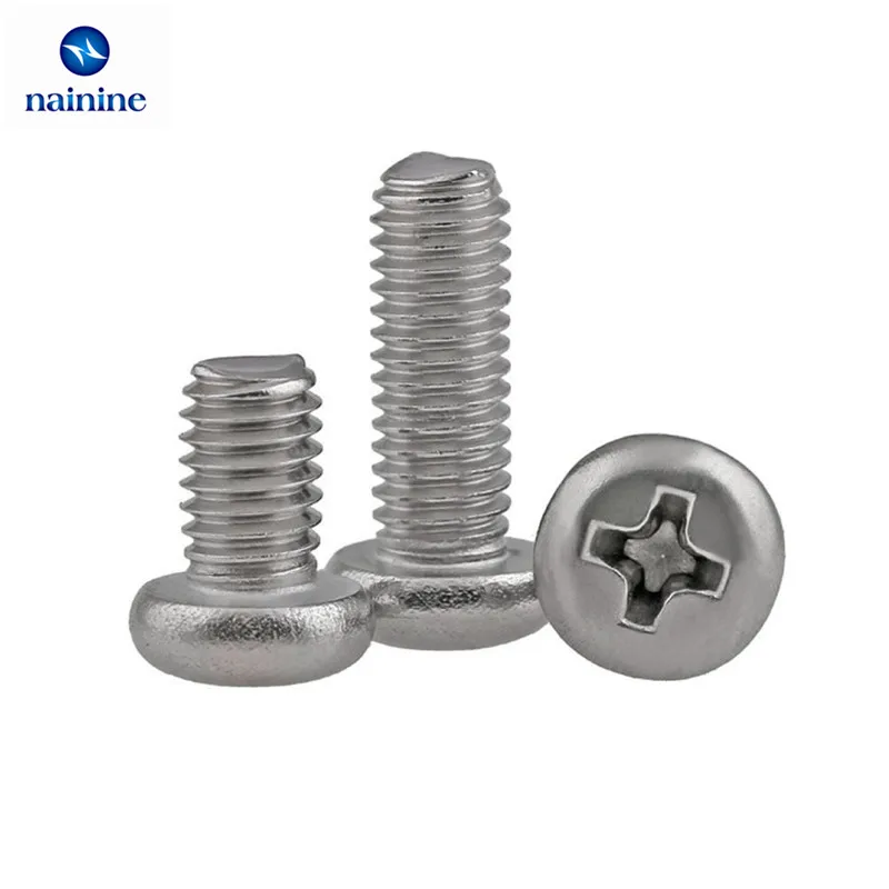 Stainless Steel Phillips Pan Head Machine Screws DIN 7985 A M5 x 8mm Qty 50