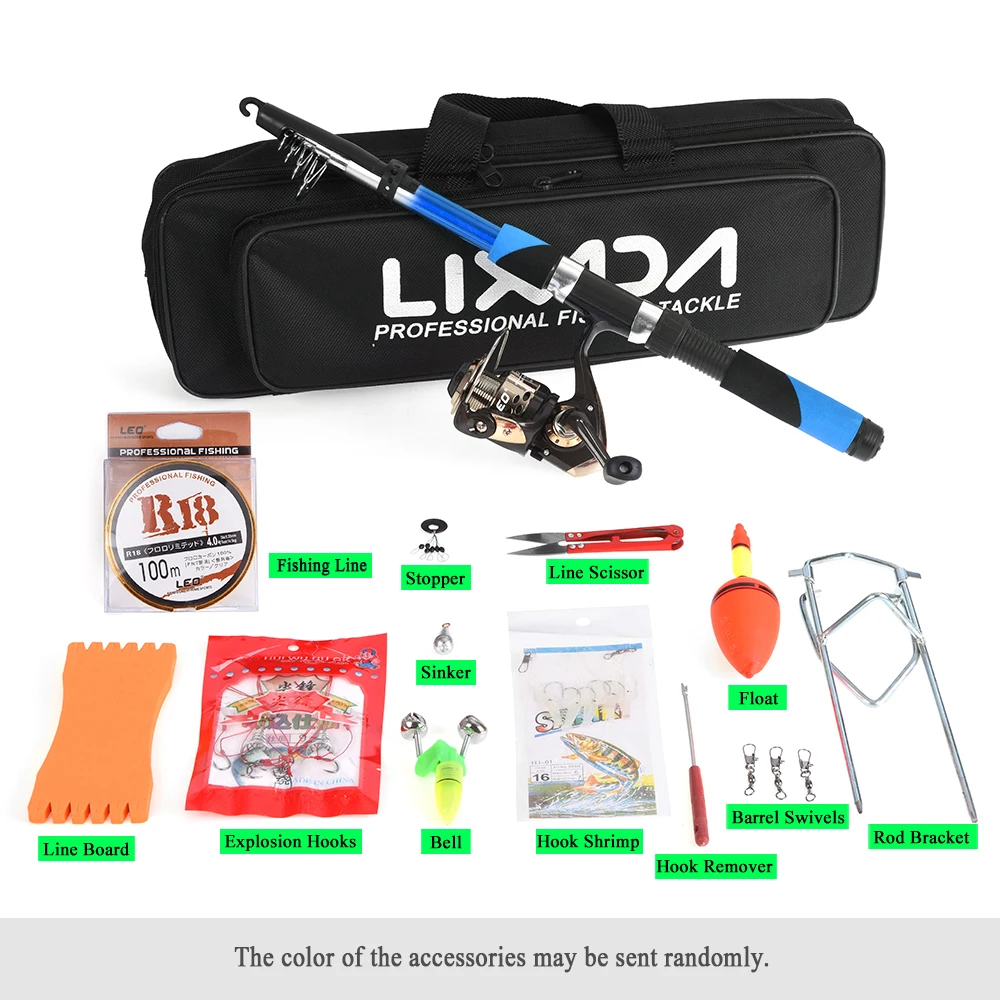Lixada Fishing Tackle Set with 2.1m Telescopic Fiberglass Fishing Sea Rod Spinning Fishing Reel Fishing Baits Hooks Bag Kit
Lixada Fishing Tackle Set with 2.1m Telescopic Fiberglass Fishing Sea Rod Spinning Fishing Reel Fishing Baits Hooks Bag Kit
