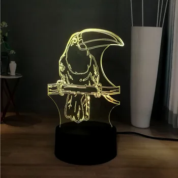 Animal Cartoon Parrot 3D Lamp 7 Color Change Acrylic Illusion DEC Sweet USB Beside Table Mood Night Lighting Kids Holiday Gift
Animal Cartoon Parrot 3D Lamp 7 Color Change Acrylic Illusion DEC Sweet USB Beside Table Mood Night Lighting Kids Holiday Gift
