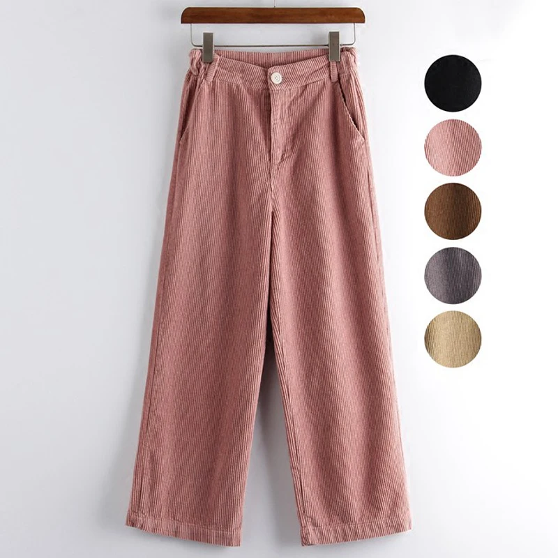 Mferlier Winter Pants Women Solid Loose Wide Leg Pants Mori Girl Casual Pink Gray Black Khaki Ankle Length Corduroy Pants
Mferlier Winter Pants Women Solid Loose Wide Leg Pants Mori Girl Casual Pink Gray Black Khaki Ankle Length Corduroy Pants