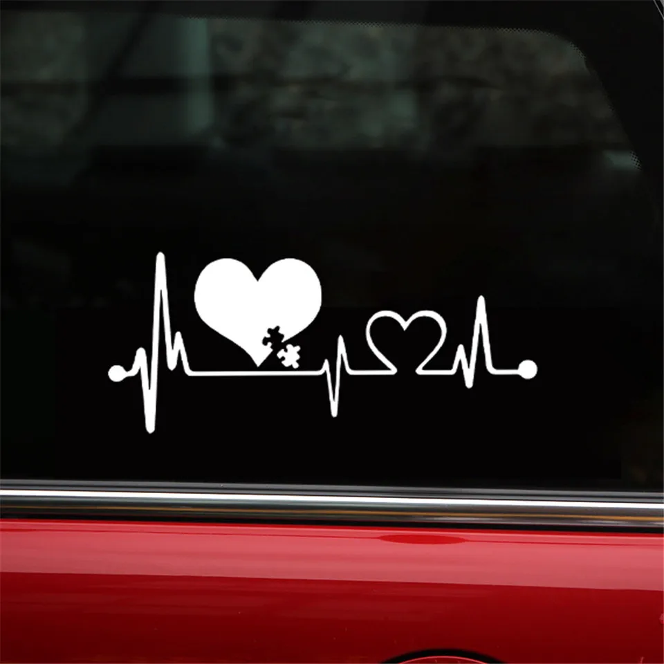 Cunymagos Autism Heartbeat Lifeline Creative Car Styling Car Sticker Fashion Decal Car Accessories Vinyl Sticker Car-styling 16.6cm7 (7)