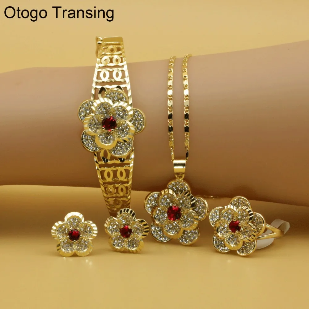 Otogo Transing 2019 Party Gold Color Jewelry Set Charm Women Fashion Red Crystal Ring Earrings Necklace Bracelet Flower SET210
Otogo Transing 2019 Party Gold Color Jewelry Set Charm Women Fashion Red Crystal Ring Earrings Necklace Bracelet Flower SET210