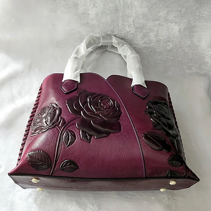 Maihui Elegant Women leather handbags 2019 new real genuine leather ladies shoulder bag chinese style floral embossed tote bag
Maihui Elegant Women leather handbags 2019 new real genuine leather ladies shoulder bag chinese style floral embossed tote bag