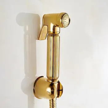 Gold Solid Brass Bidet Sprayer Wall Mount Shower Toilet Bathroom Portable Handheld Bidet Diaper Spray Sprayer Shattaf Kit 
Gold Solid Brass Bidet Sprayer Wall Mount Shower Toilet Bathroom Portable Handheld Bidet Diaper Spray Sprayer Shattaf Kit