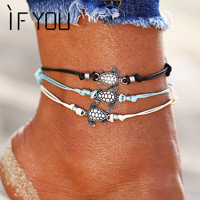 IF YOU Vintage Multiple Layers Sea Turtle Anklets For Women Bohemian Retro Rope Anklet Beach Bracelet Chain Animal Foot Jewelry
IF YOU Vintage Multiple Layers Sea Turtle Anklets For Women Bohemian Retro Rope Anklet Beach Bracelet Chain Animal Foot Jewelry