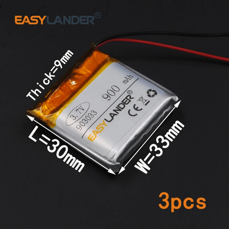 3pcs/Lot 3.7V 900mAh Rechargeable li Polymer Li-ion Battery For Tablet PC Power bank mobile electronic part DIY 903033 093033
3pcs/Lot 3.7V 900mAh Rechargeable li Polymer Li-ion Battery For Tablet PC Power bank mobile electronic part DIY 903033 093033