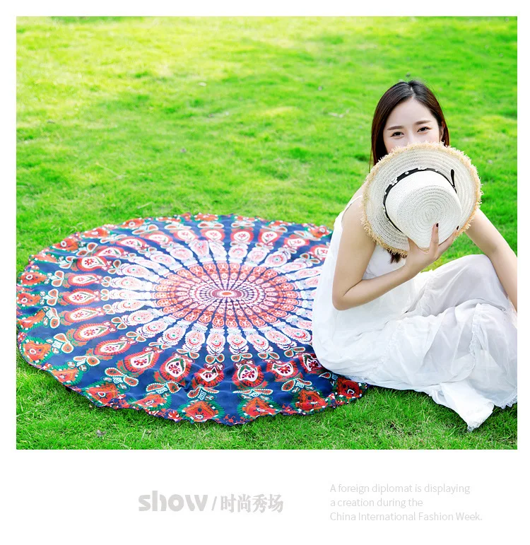 round beach towel beach cover up (15)