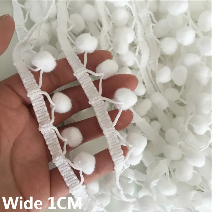 1CM Wide White Cotton 3D Tassel Lace Fabric Pompom Trim Embroidery Collar Ribbon Curtains Dress DIY Crafts Sewing Accessories
1CM Wide White Cotton 3D Tassel Lace Fabric Pompom Trim Embroidery Collar Ribbon Curtains Dress DIY Crafts Sewing Accessories