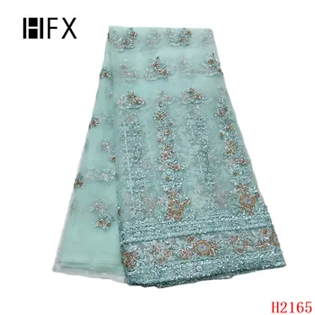 HFX 2019 Latest beads stones blue Lace Fabric High Quality Tulle African embroidery mesh Lace Fabric For Wedding Dress H2165
HFX 2019 Latest beads stones blue Lace Fabric High Quality Tulle African embroidery mesh Lace Fabric For Wedding Dress H2165