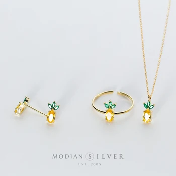 Modian Fashion Crystal Adjustable Ring Charm Cute Stud Earrings Charm Necklace For Women Real 925 Sterling Silver Jewelry Sets
Modian Fashion Crystal Adjustable Ring Charm Cute Stud Earrings Charm Necklace For Women Real 925 Sterling Silver Jewelry Sets