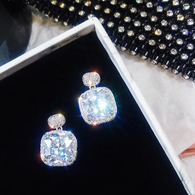 choucong Statement Drop earrings Cushion cut AAAAA cz Real 925 Sterling silver Party Wedding Dangle Earrings for women jewelry
choucong Statement Drop earrings Cushion cut AAAAA cz Real 925 Sterling silver Party Wedding Dangle Earrings for women jewelry