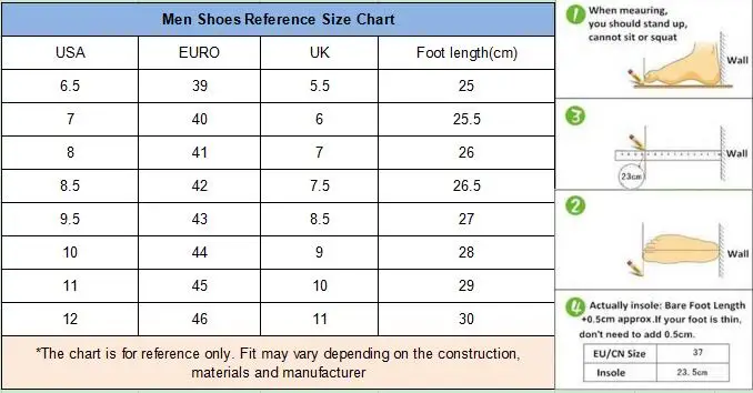 MEN SIZE CHART