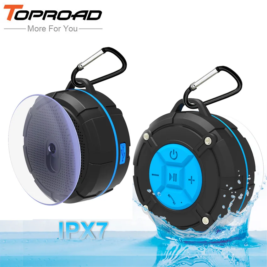 

TOPROAD Waterproof Outdoor Bluetooth Speaker IPX7 Portable Wireless Stereo Loudspeaker Shower Bicycle Speakers with Suction Cup