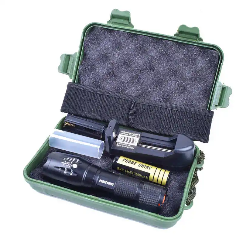 PROBE SHINY G700 X800 Zoomable powerful led flashlight XML T6 LED Tactical Flashlight+18650 Battery+Charger+Case #3S27
PROBE SHINY G700 X800 Zoomable powerful led flashlight XML T6 LED Tactical Flashlight+18650 Battery+Charger+Case #3S27