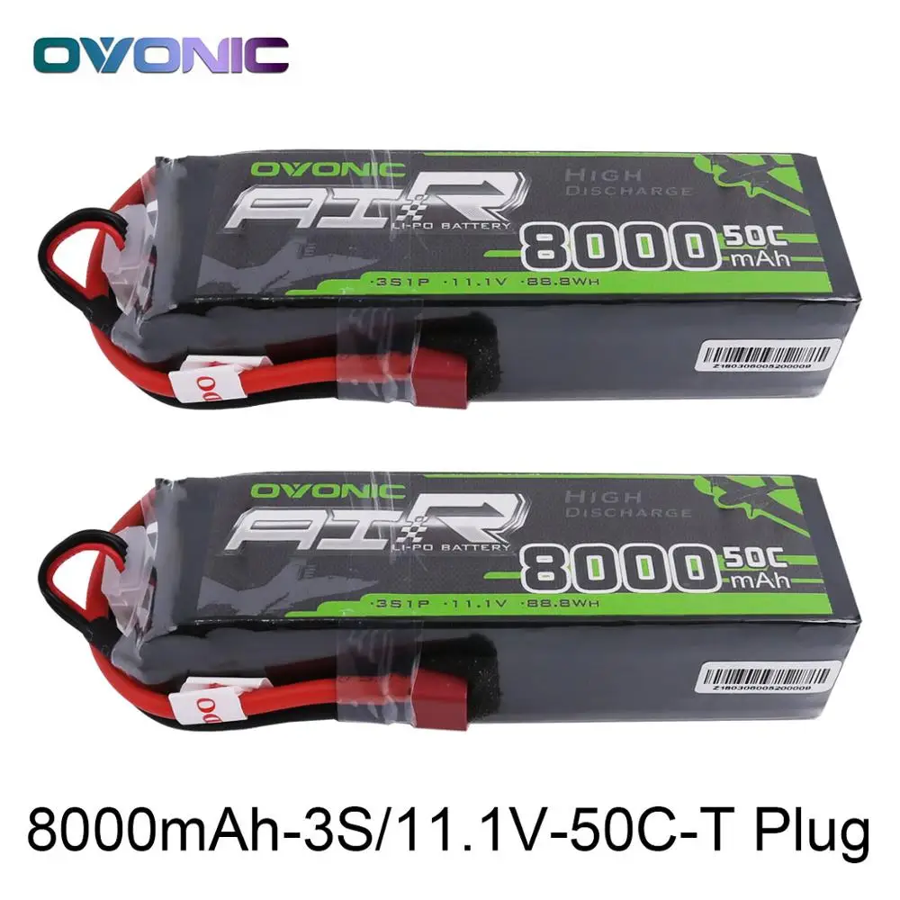 2X Ovonic LiPo Battery 8000mAh 11.1V LiPo 3S 50C-100C Battery Pack T XT60 Plug for Big Size RC Car Heli Truck Quad Drone Boat
2X Ovonic LiPo Battery 8000mAh 11.1V LiPo 3S 50C-100C Battery Pack T XT60 Plug for Big Size RC Car Heli Truck Quad Drone Boat