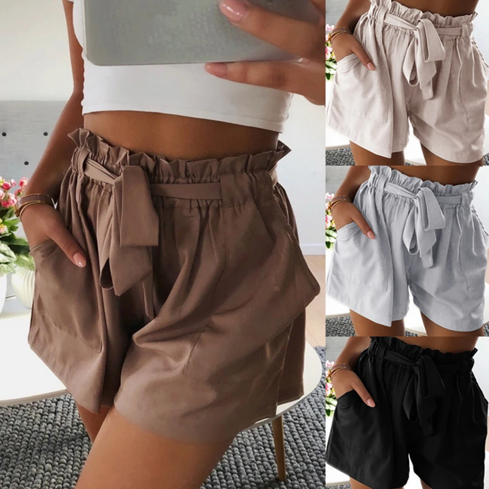 HEFLASHOR 2019 Women High Waist Shorts Bow Tie Belt Bottoms Ladies Summer A-line Hot Loose Solid Short Mujer Feminine Clothing
HEFLASHOR 2019 Women High Waist Shorts Bow Tie Belt Bottoms Ladies Summer A-line Hot Loose Solid Short Mujer Feminine Clothing
