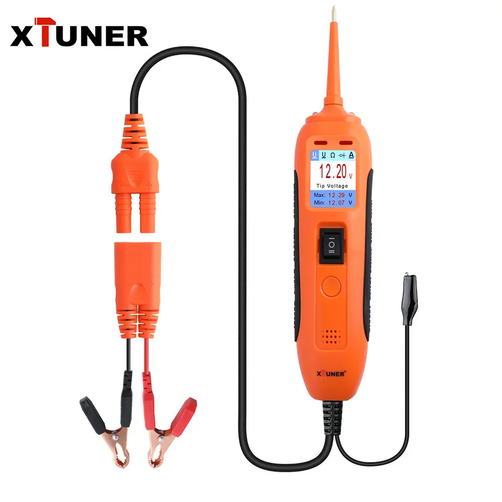 XTUNER PT101 OBD2 Power Probe Circuit Voltage Current Test 12V 24V Car Battery Tester obd2 Electrical System Diagnostics Tool
XTUNER PT101 OBD2 Power Probe Circuit Voltage Current Test 12V 24V Car Battery Tester obd2 Electrical System Diagnostics Tool