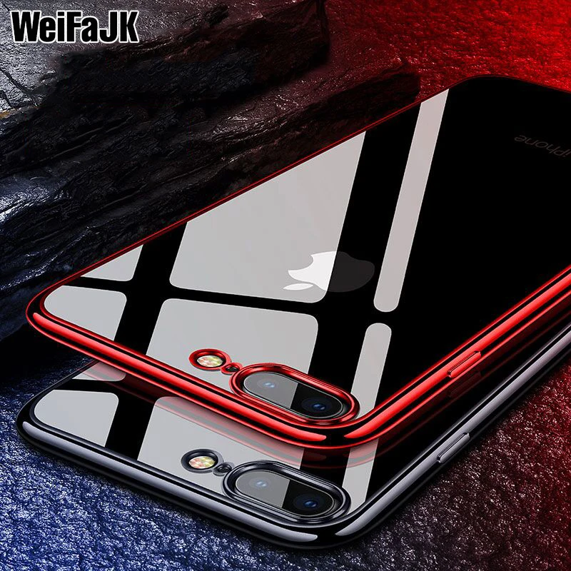 WeiFaJK Luxury Plating TPU Silicone Cases For iPhone 7 8 Plus X Soft Transparent Back Cover For iPhone 6 6s Plus 7 8 Phone Case
WeiFaJK Luxury Plating TPU Silicone Cases For iPhone 7 8 Plus X Soft Transparent Back Cover For iPhone 6 6s Plus 7 8 Phone Case
