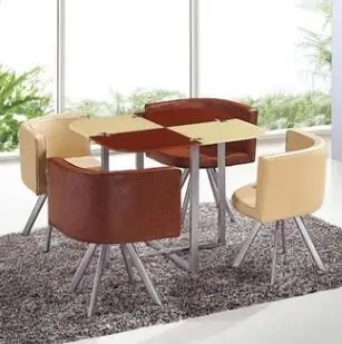 Modern Coffee Table Square Dining Table Business Negotiating Table Sales Office Reception Desk With 4Pcs Chairs
Modern Coffee Table Square Dining Table Business Negotiating Table Sales Office Reception Desk With 4Pcs Chairs