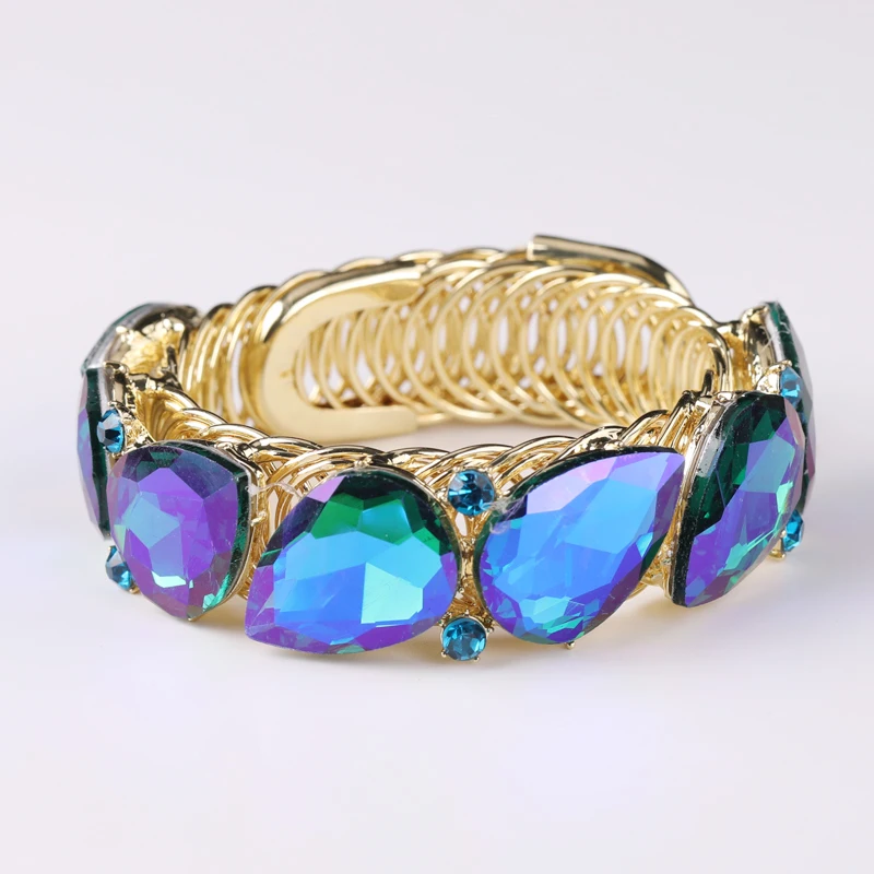 Fashion shiny blue Crystal Cuff Bracelets Bangle Big Stretch Bangle for Women wedding Bridal spring Bracelet Jewelry Gift
Fashion shiny blue Crystal Cuff Bracelets Bangle Big Stretch Bangle for Women wedding Bridal spring Bracelet Jewelry Gift