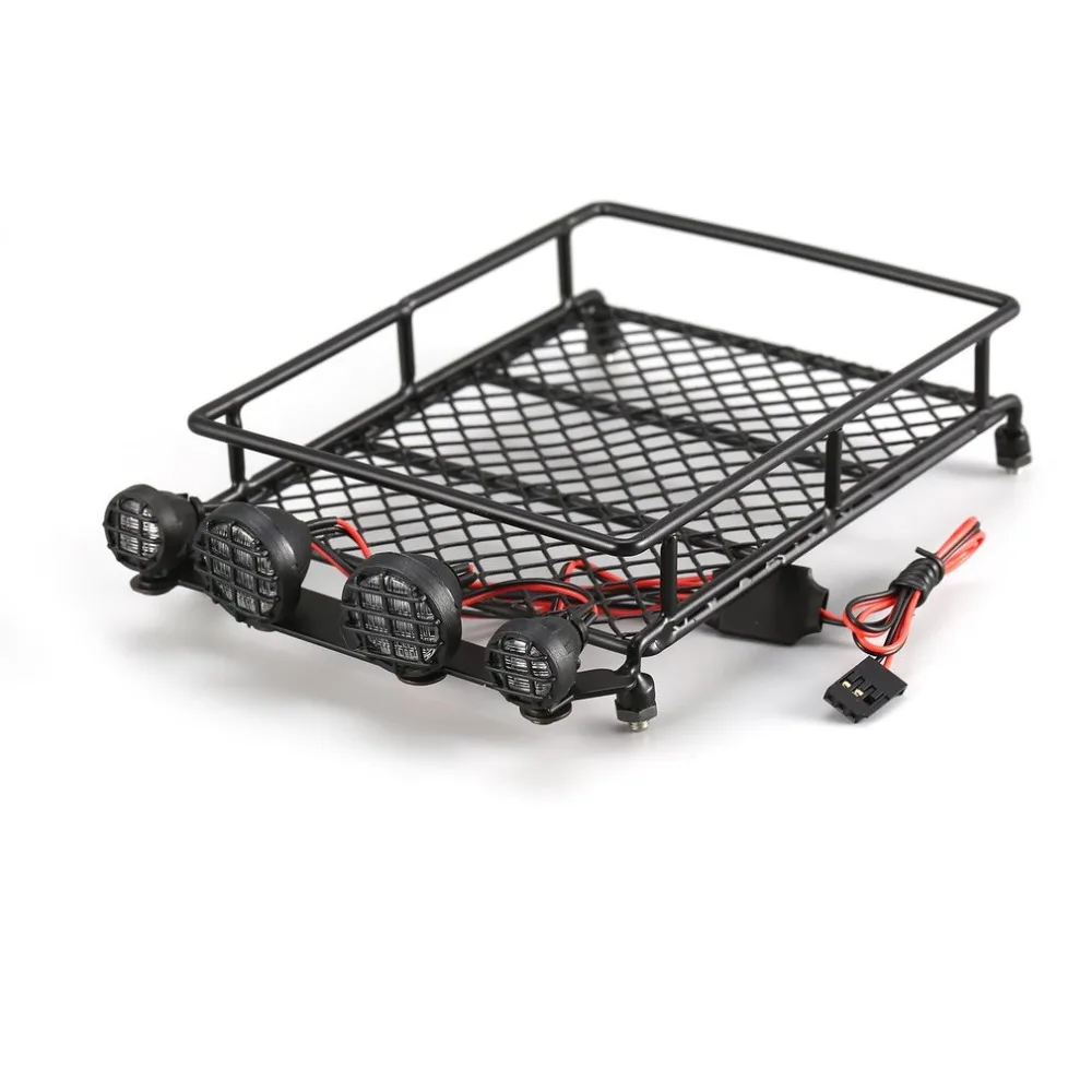 1/10 RC Car Rock Crawler Metal Roof Rack Luggage Carrier with LED Lights Bar for TAMIYA CC01 AXIAL SCX10 D90 RC Luggage Rack
1/10 RC Car Rock Crawler Metal Roof Rack Luggage Carrier with LED Lights Bar for TAMIYA CC01 AXIAL SCX10 D90 RC Luggage Rack