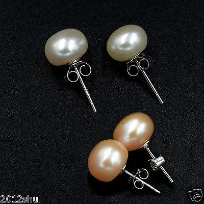 Shipping >>>>new hot 2pair 7-8mm Freshwater pink White pearls Solid sterling silver stud Earrings
Shipping >>>>new hot 2pair 7-8mm Freshwater pink White pearls Solid sterling silver stud Earrings
