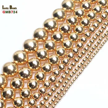 Natural Plated Gold Hematite Beads Round Loose Spacer Beads For Jewelry Making Diy Bracelet Accessories 15" 2/3/4/6/8/10/12mm
Natural Plated Gold Hematite Beads Round Loose Spacer Beads For Jewelry Making Diy Bracelet Accessories 15" 2/3/4/6/8/10/12mm