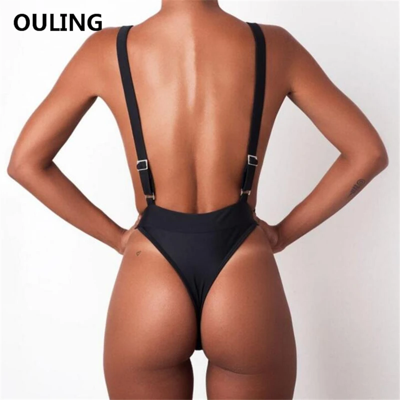 OULING New One Piece Thong Swimwear Bathing Suit Adjustable Monokini Black White Push Up Thong Bodysuit trajes de bano women
OULING New One Piece Thong Swimwear Bathing Suit Adjustable Monokini Black White Push Up Thong Bodysuit trajes de bano women