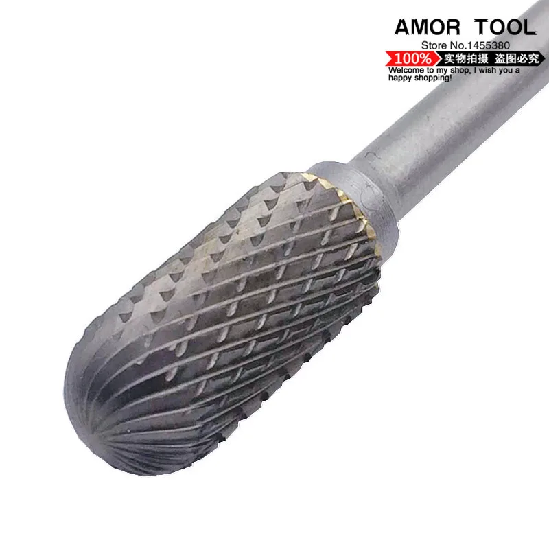 5 D-4 Ball Shape Carbide Rotary Burr Files 7//16/" x 1//4/" Shank Standard Cut