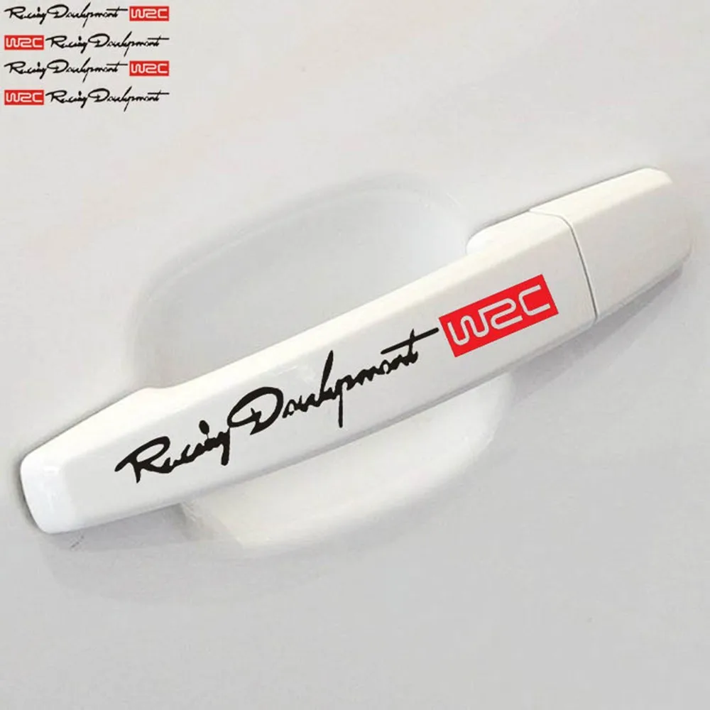 4pcs/set Car-styling Logo Door Handle Reflective Car Stickers Personality Character Decoration styling door handle | Автомобили и