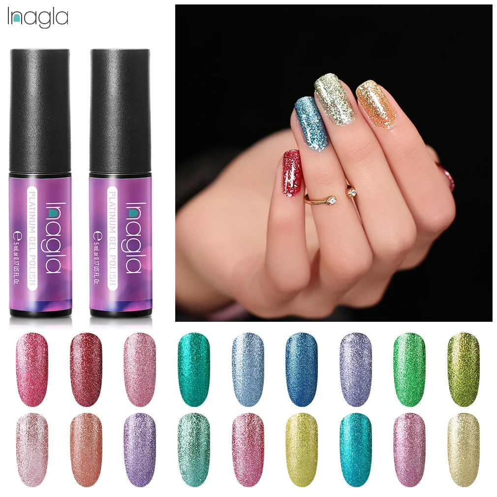 Inagla 5ML Nail Polish Platinum Bling Color Nail Gel Polish Vernis Semi Permanent Top Coat Base Coat Needed Gel Nail Varnishes
Inagla 5ML Nail Polish Platinum Bling Color Nail Gel Polish Vernis Semi Permanent Top Coat Base Coat Needed Gel Nail Varnishes