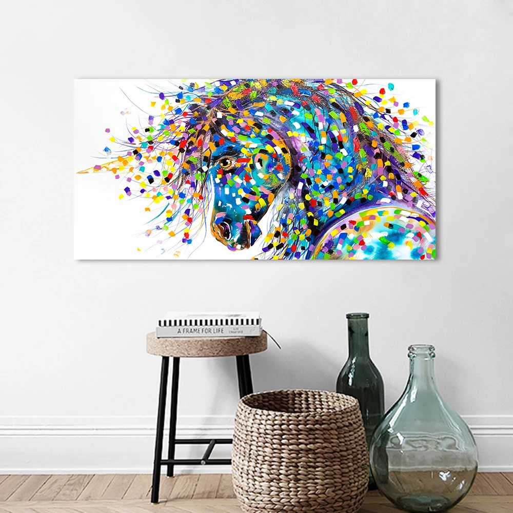 HDARTISAN Wall Art Canvas Painting Animal Horse Portrait Picture Posters Blue Dot Prints Home Decor No Frame
HDARTISAN Wall Art Canvas Painting Animal Horse Portrait Picture Posters Blue Dot Prints Home Decor No Frame