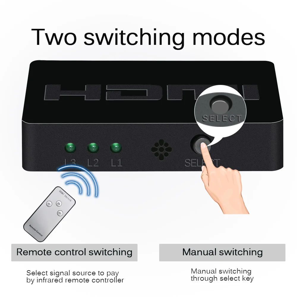 3 в 1 Авто HDMI переключатель адаптер коробка поддержка 3D 1080P HD сплиттер разъем для