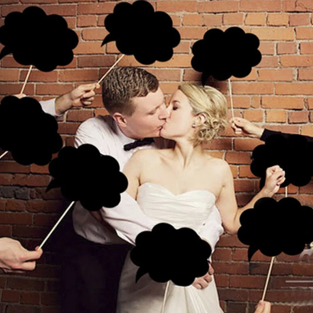 

1Set of 10pcs Wedding Photo Booth Props Cloud Speech Bubbles on a Stick Wedding Bridal Shower Favor Party Supplies