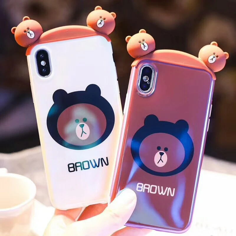 Cute Blu-ray Brown Bear Cony Rabbit Phone Case for iPhone 6 6s 7 8 Plus X XR XS MAX Removable Double-Headed Doll Soft Back Cover
Cute Blu-ray Brown Bear Cony Rabbit Phone Case for iPhone 6 6s 7 8 Plus X XR XS MAX Removable Double-Headed Doll Soft Back Cover