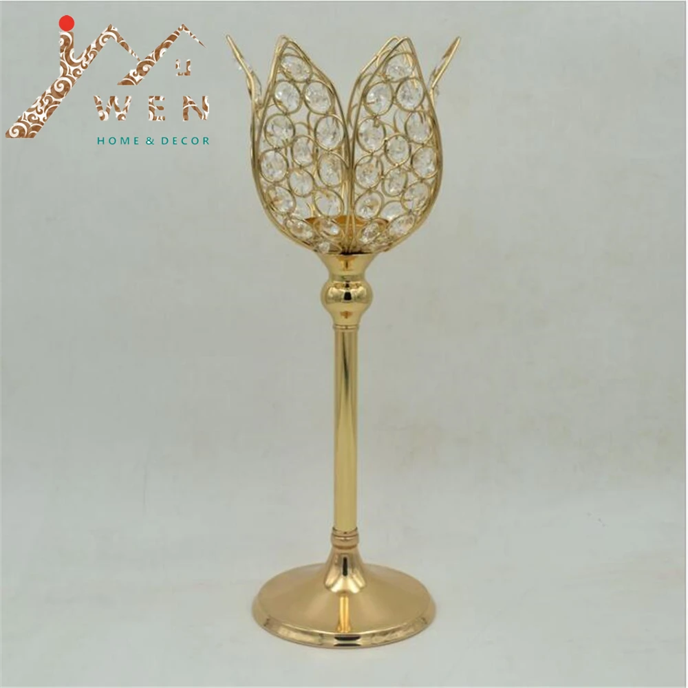

Classic lotus candle holder gold finish lotus wedding table candle holder event or party candle stand home decor 1 lot = 10 pcs