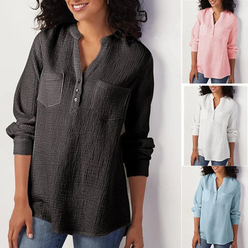 Womens Tops And Blouses Plus Size For Work Spring Autumn Blouse Women Long Sleeve White Black V-neck Shirt Femme Blusas 2019
Womens Tops And Blouses Plus Size For Work Spring Autumn Blouse Women Long Sleeve White Black V-neck Shirt Femme Blusas 2019