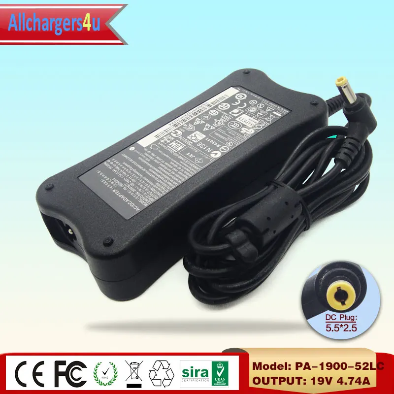 Original 19V 4.74A Laptop AC Adapter For Lenovo Y510 G430 G450 Y450 Y430 Y330 PA-1900-52LC 0713A1990 Power Supply Notebook PC
Original 19V 4.74A Laptop AC Adapter For Lenovo Y510 G430 G450 Y450 Y430 Y330 PA-1900-52LC 0713A1990 Power Supply Notebook PC