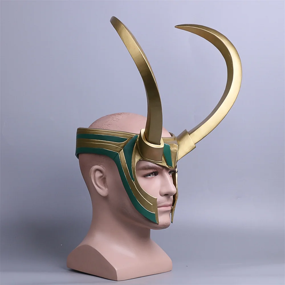 2017 Movie Thor 3 Ragnarok Loki Laufeyson PVC Cosplay Mask Helmet Halloween Prop (4)