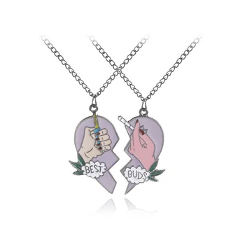 BFF Jewelry Best Friends Necklace Best buds cigarettes and lighters Broken Heart Pendant Necklace With Balk Chain
BFF Jewelry Best Friends Necklace Best buds cigarettes and lighters Broken Heart Pendant Necklace With Balk Chain