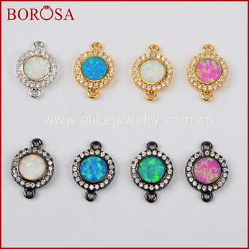 BOROSA Mixed Color Cubic Zirconia Connector for Bracelet,CZ Cubic Zircon Round Manmade Opal Druzy Connector Double Bails WX557
BOROSA Mixed Color Cubic Zirconia Connector for Bracelet,CZ Cubic Zircon Round Manmade Opal Druzy Connector Double Bails WX557