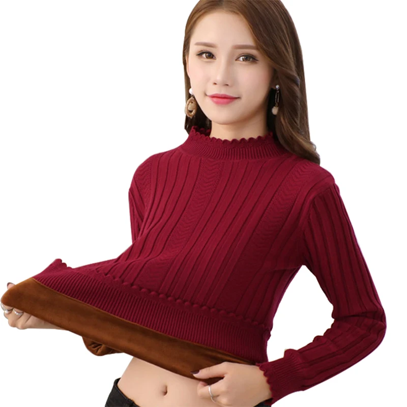 Velvet Thicken Warm Sweater For Women Plus Size Pullovers Red Turtleneck Lady's Sweaters Winter Clothes Female Jumper pull femme
Velvet Thicken Warm Sweater For Women Plus Size Pullovers Red Turtleneck Lady's Sweaters Winter Clothes Female Jumper pull femme