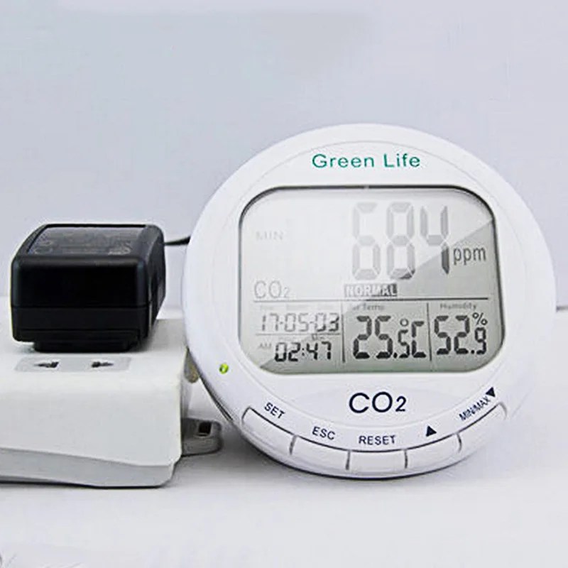 Digital CO2 Detector Air Quality Monitor Carbon Dioxide Sensor Temperature Humidity Gas Analyzer CO2 LCD Display Alarm
Digital CO2 Detector Air Quality Monitor Carbon Dioxide Sensor Temperature Humidity Gas Analyzer CO2 LCD Display Alarm