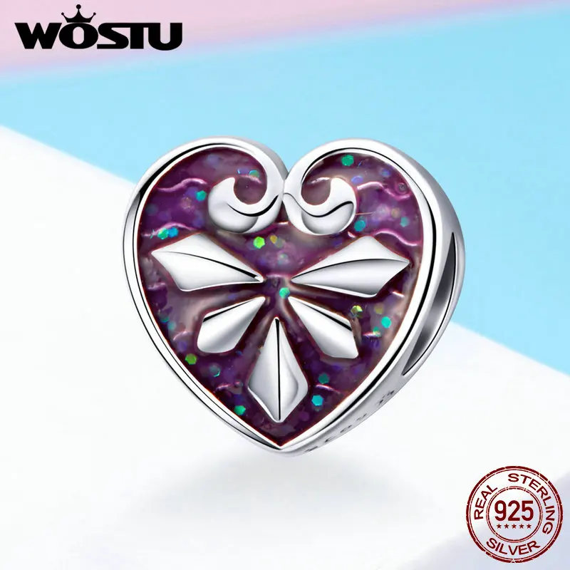 WOSTU Romantic Real 100% 925 Sterling Silver Purple Love Heart Charm Bead Fit Bracelet Bangles For Women Luxury Jewelry FIC1039
WOSTU Romantic Real 100% 925 Sterling Silver Purple Love Heart Charm Bead Fit Bracelet Bangles For Women Luxury Jewelry FIC1039