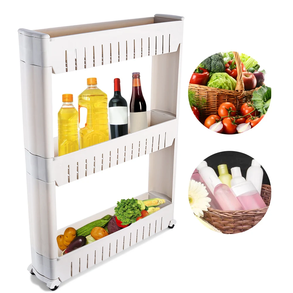 3-tier Gap White Gap Storage Shelf For Kitchen Storage Skating Movable Plastic Bathroom Shelf Save Space Storage Organizer
3-tier Gap White Gap Storage Shelf For Kitchen Storage Skating Movable Plastic Bathroom Shelf Save Space Storage Organizer